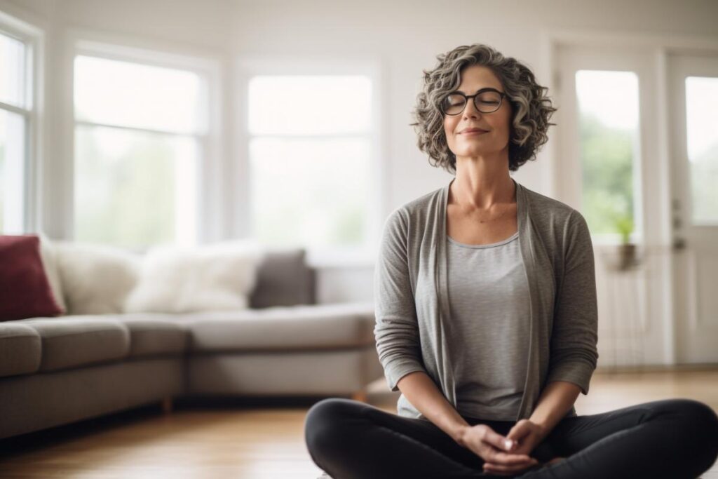 a woman benefits greatly from holistic addiction therapy like meditation in recovery